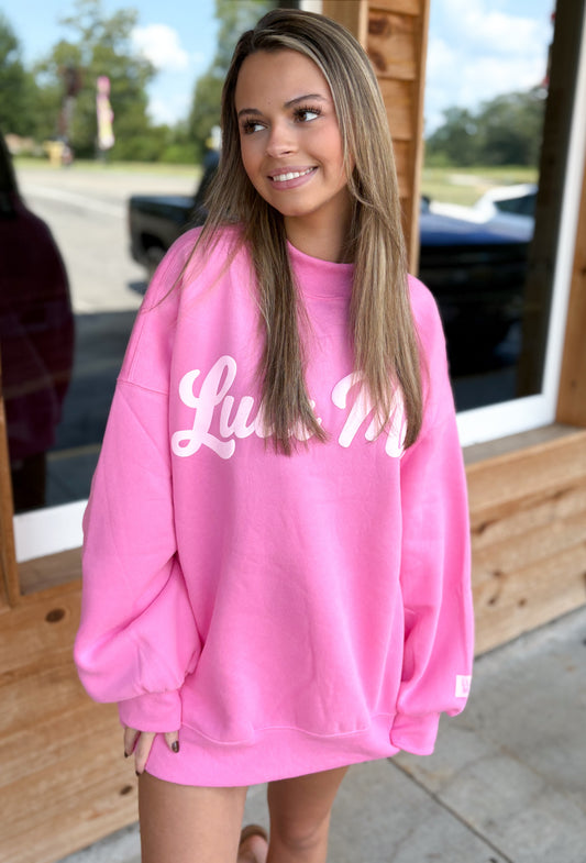 Lulu Mac Script Sweatshirt - Bubblegum/Light Pink