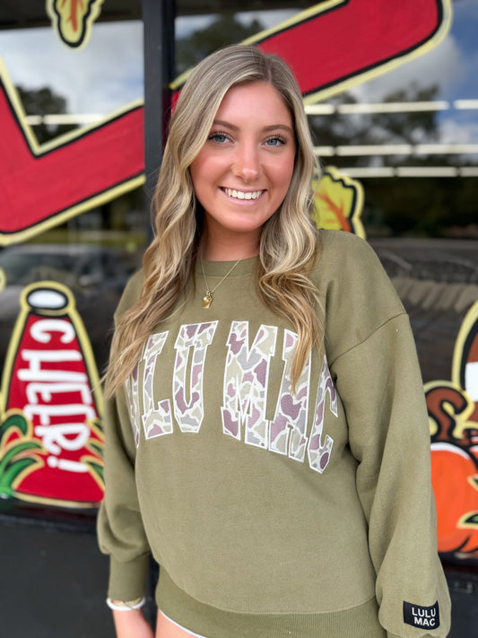 LULU MAC CAMO Sweatshirt: GREEN