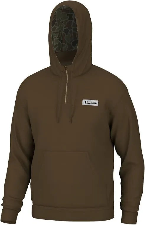 Local Boy Quarter Zip Hoodie - Brown