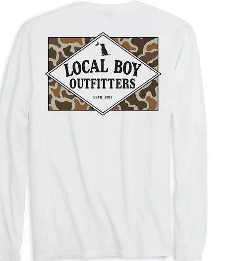 Local Boy Vintage Founder's Flag LS Tee - White