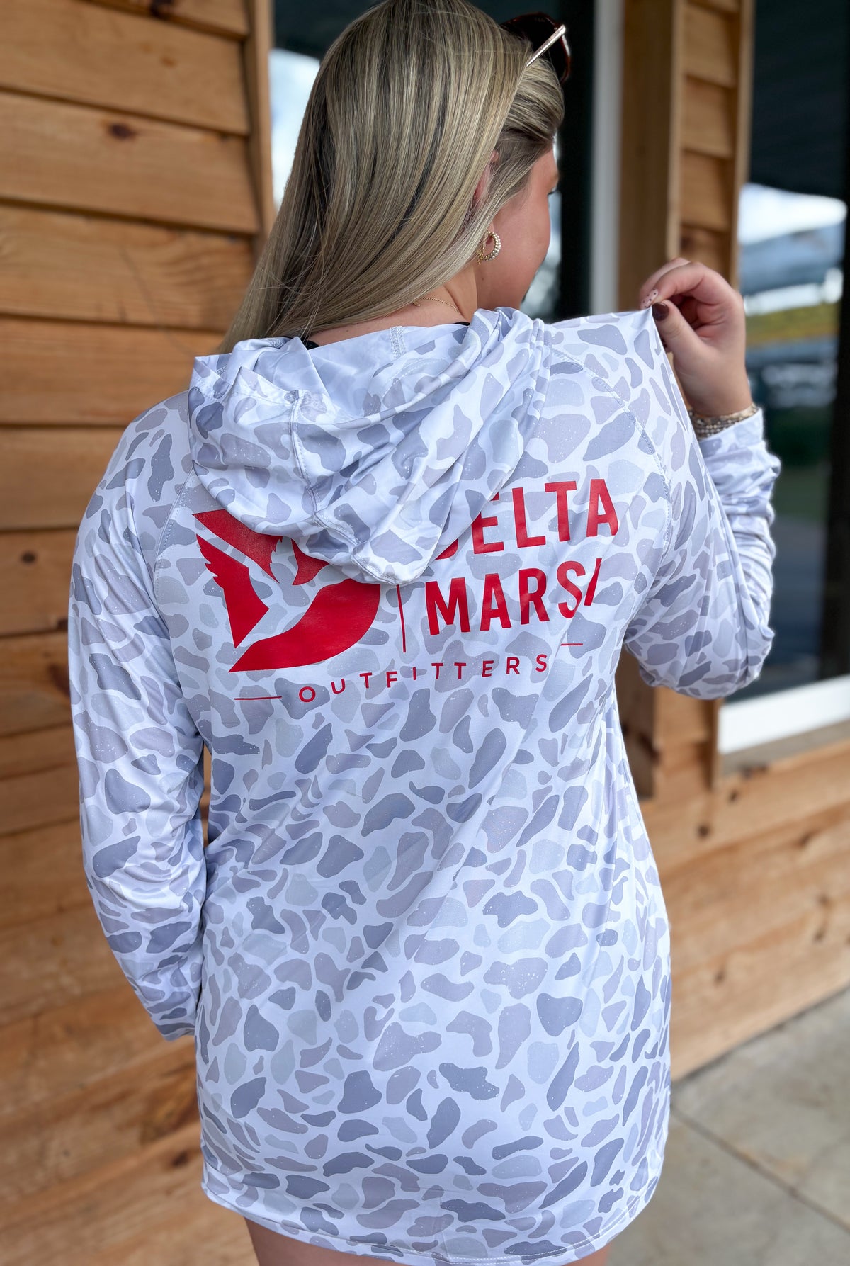 Delta Marsh Performance Hoodie -Collegiate Storm Camo