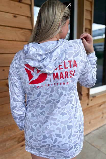 Delta Marsh Performance Hoodie -Collegiate Storm Camo