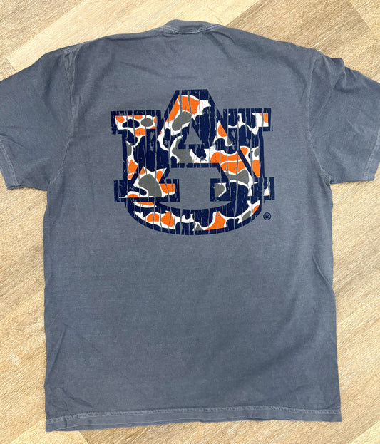 Speckle Bellies Auburn Camo Logo - Denim