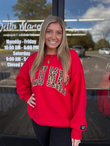 LULU MAC Sweatshirt : RED CHEETAH