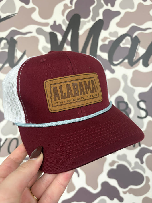 Alabama Leather Patch: Crimson