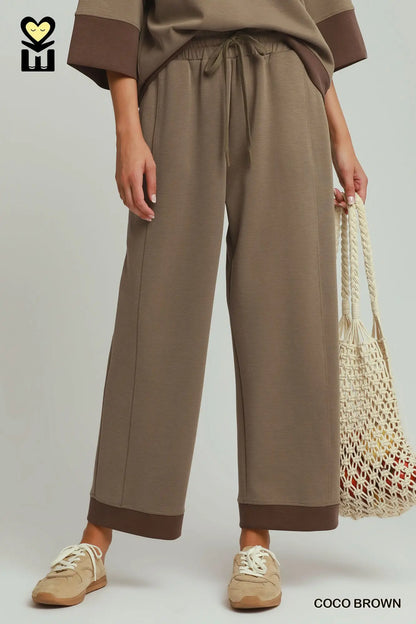 CLOUDKNIT Modal & Tencel Colorblock Straight Pants 27"