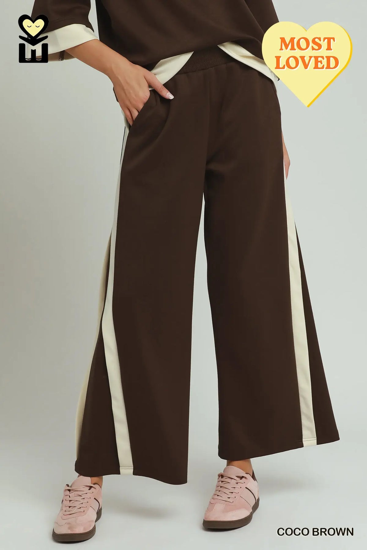 LUXEKNIT Colorblock Side Stripe Straight Pants 27"