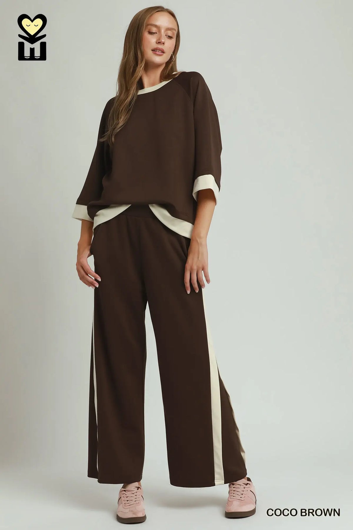 LUXEKNIT Colorblock Side Stripe Straight Pants 27"