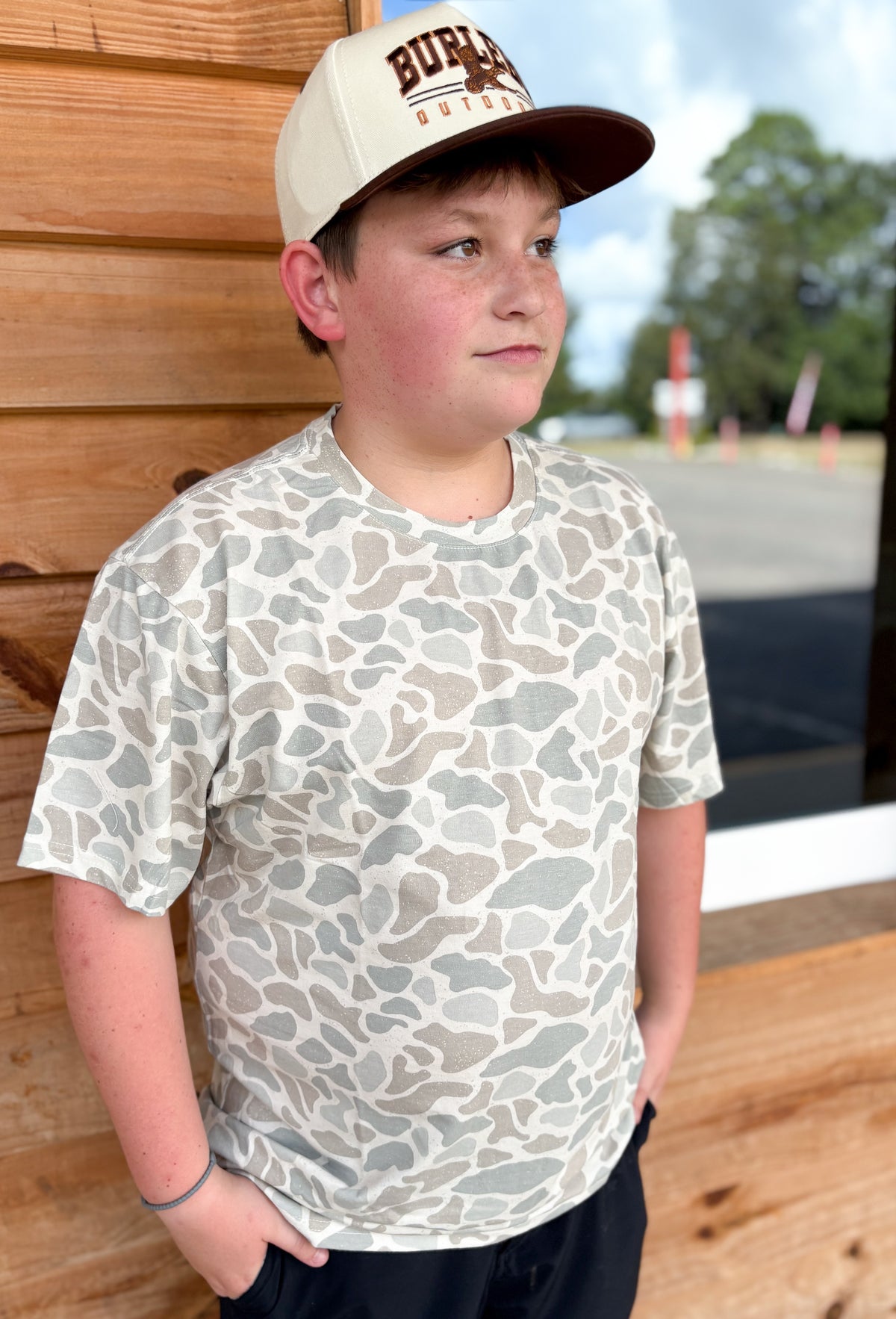 Youth/Toddler Burlebo Vintage Wash Tee - Classic Deer Camo