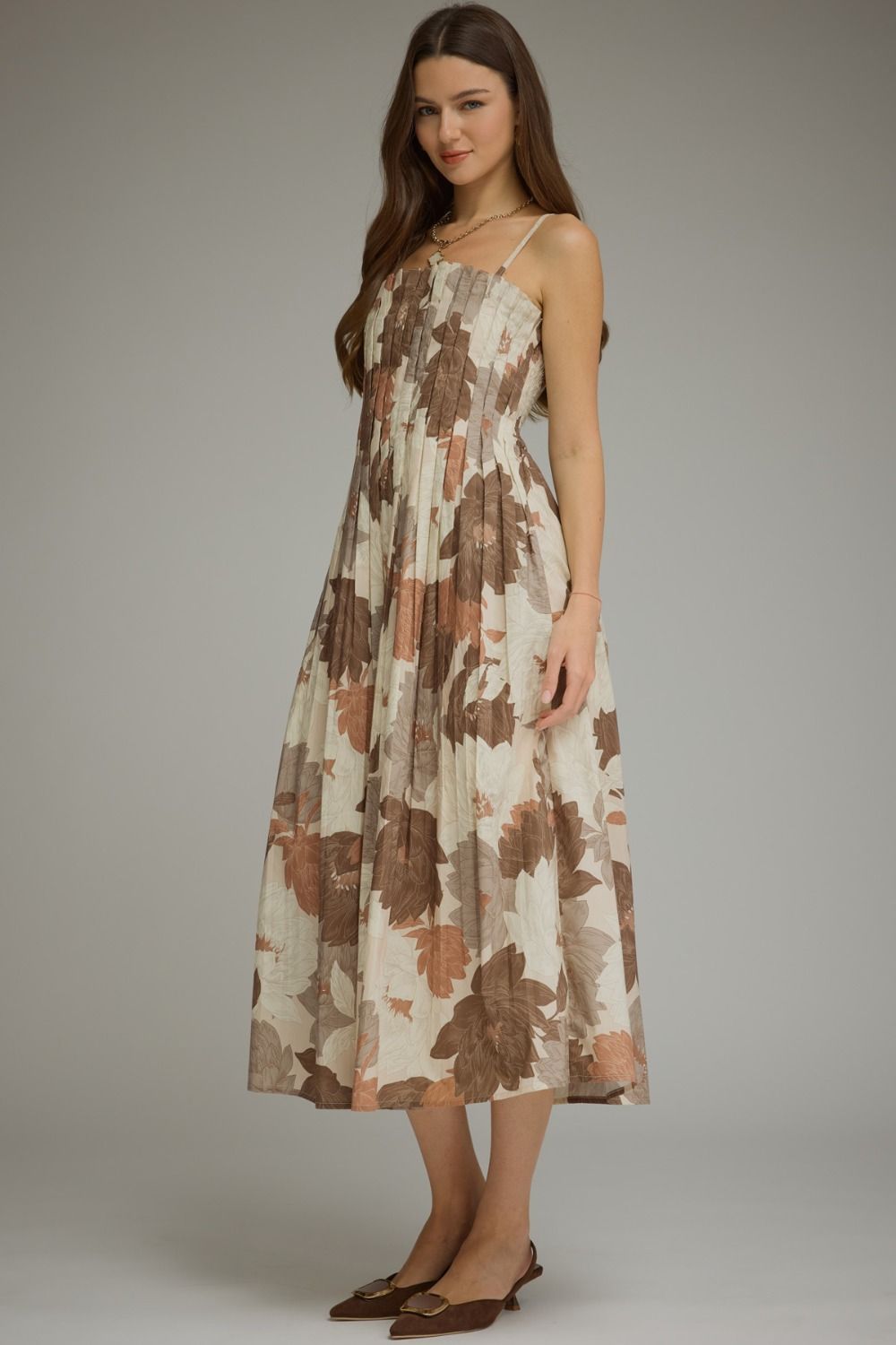 Floral Sleeveless Midi Dress
