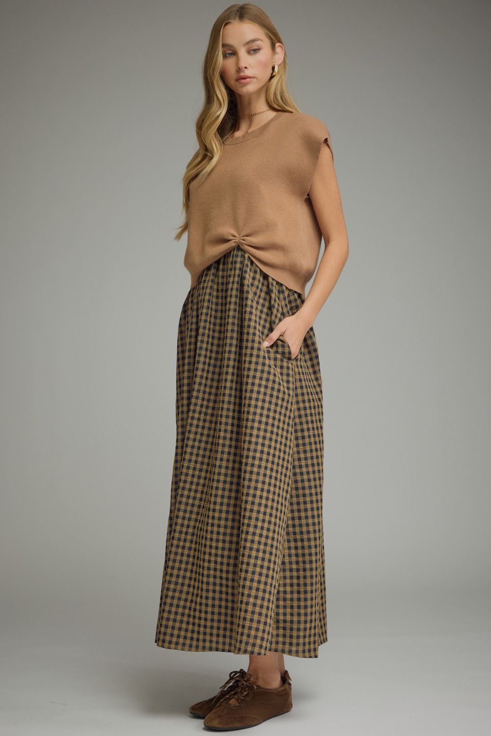 Gingham Midi Dress