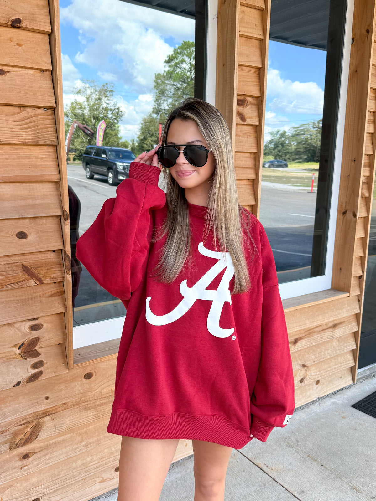 PUFF LULU MAC SWEATSHIRT- CRIMSON