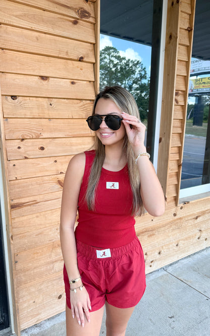Lulu Mac TANK ALABAMA TANK - CRIMSON