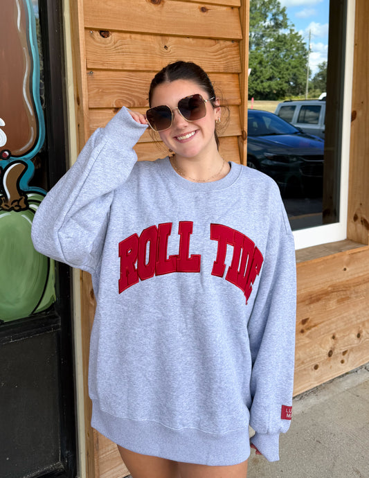 ROLL TIDE LULU MAC SWEATSHIRT- GREY