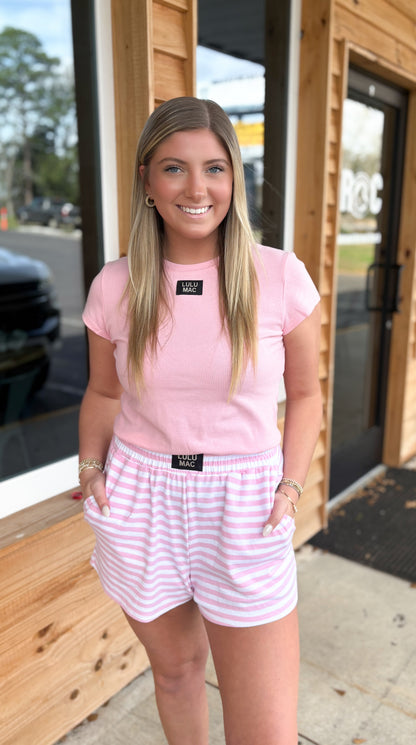 LULU MAC BABY DOLL TOP SS: Pink
