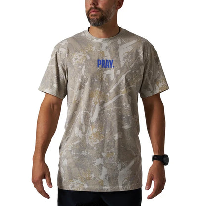 Burlebo VINTAGE WASHED PRAY TEE - DRIFTER CAMO