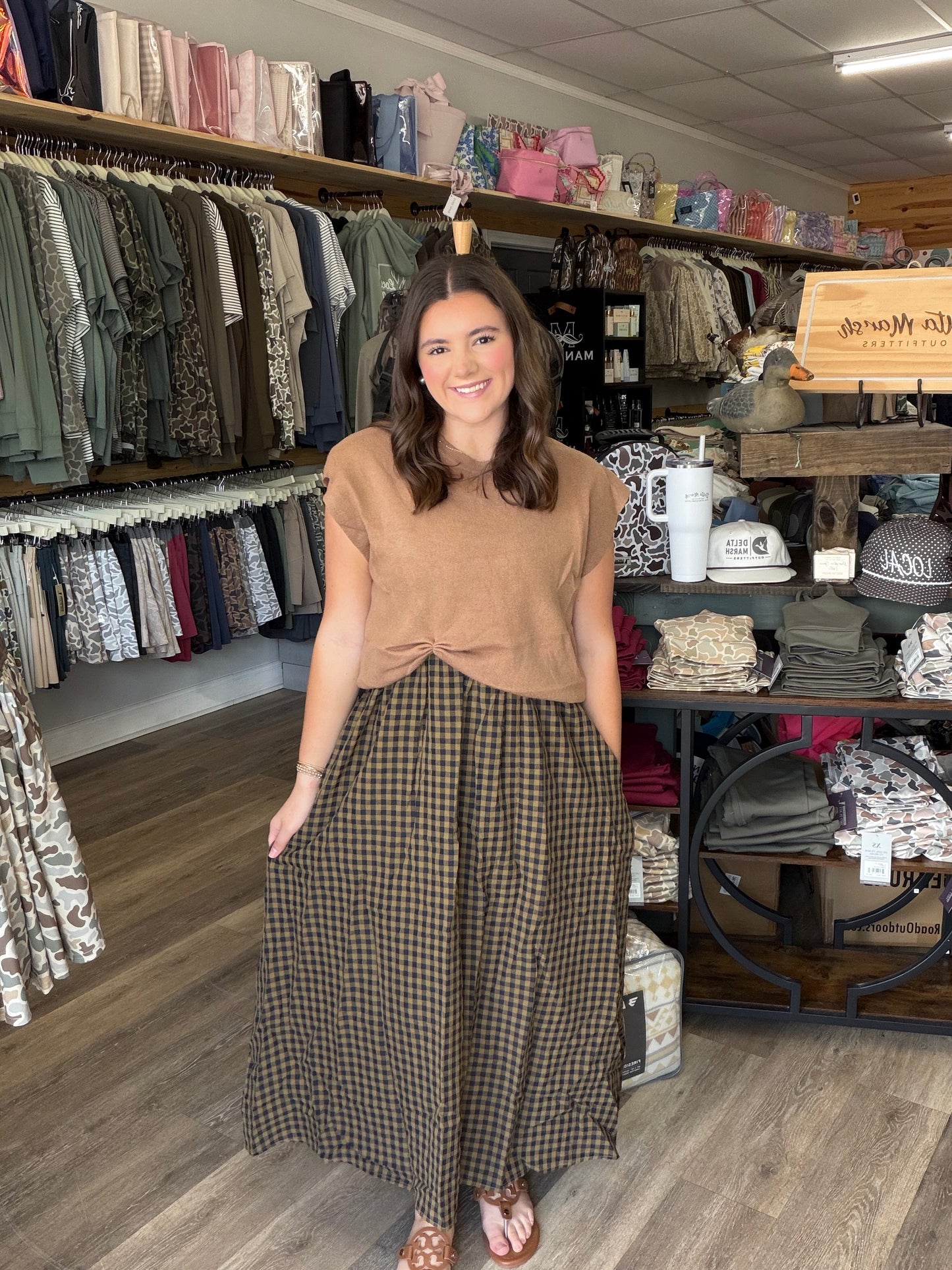 Gingham Midi Dress