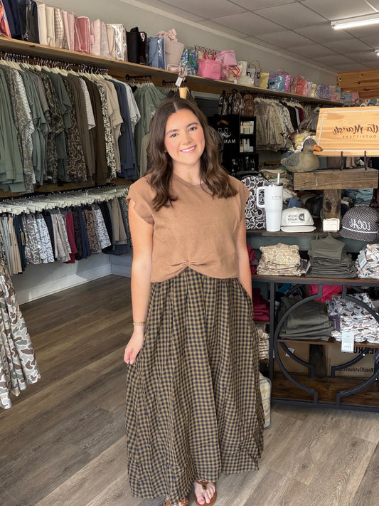 Gingham Midi Dress