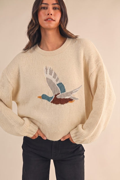 MALLARD JACQUARD LOOSE FIT SWEATER