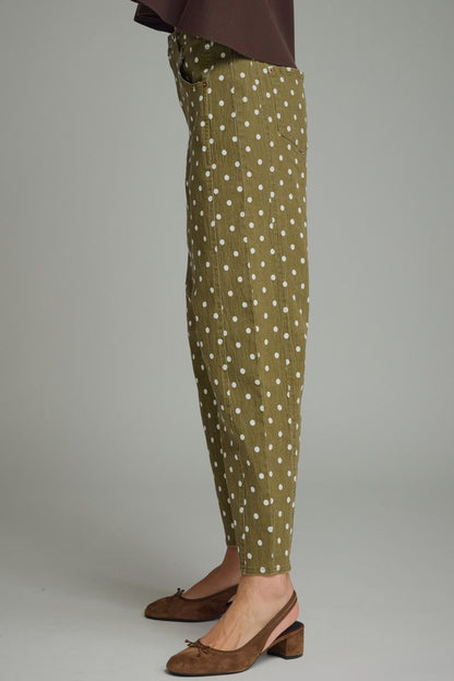 Olive Polka Dot Pant