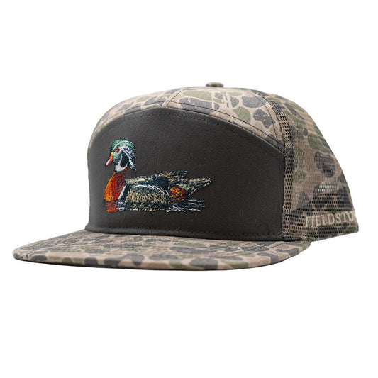 Youth Fieldstone 7 Panel Backwoods Camo Wood Duck Hat (H-224Y)