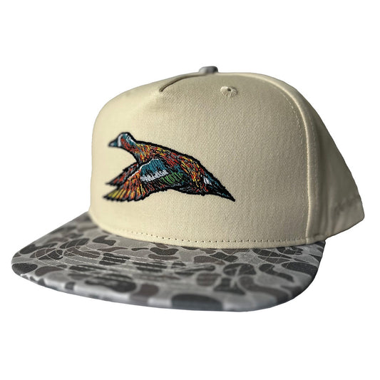 Roost Mottled Canvas Marsh Camo Bill Hat (H-R-234)