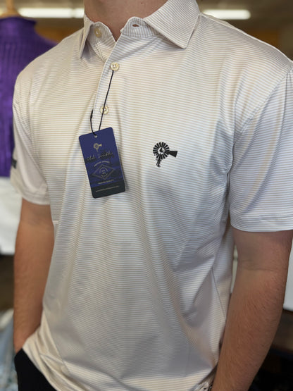 Old South Thin Microstripe Performance Polo - Crème