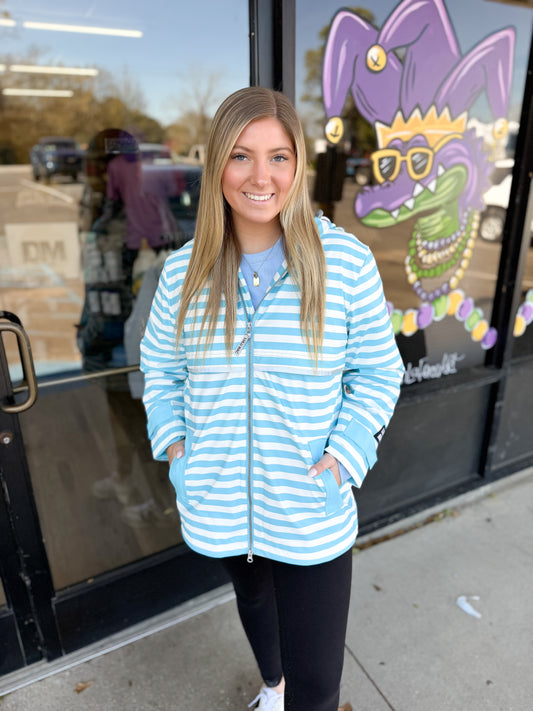 Lulu Mac Raincoat Darby Blue/White