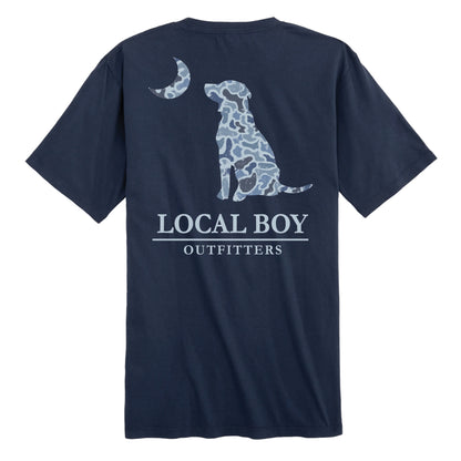 Youth Local Boy Distressed LCF Cobalt Dog & Moon SS Tee - China Blue
