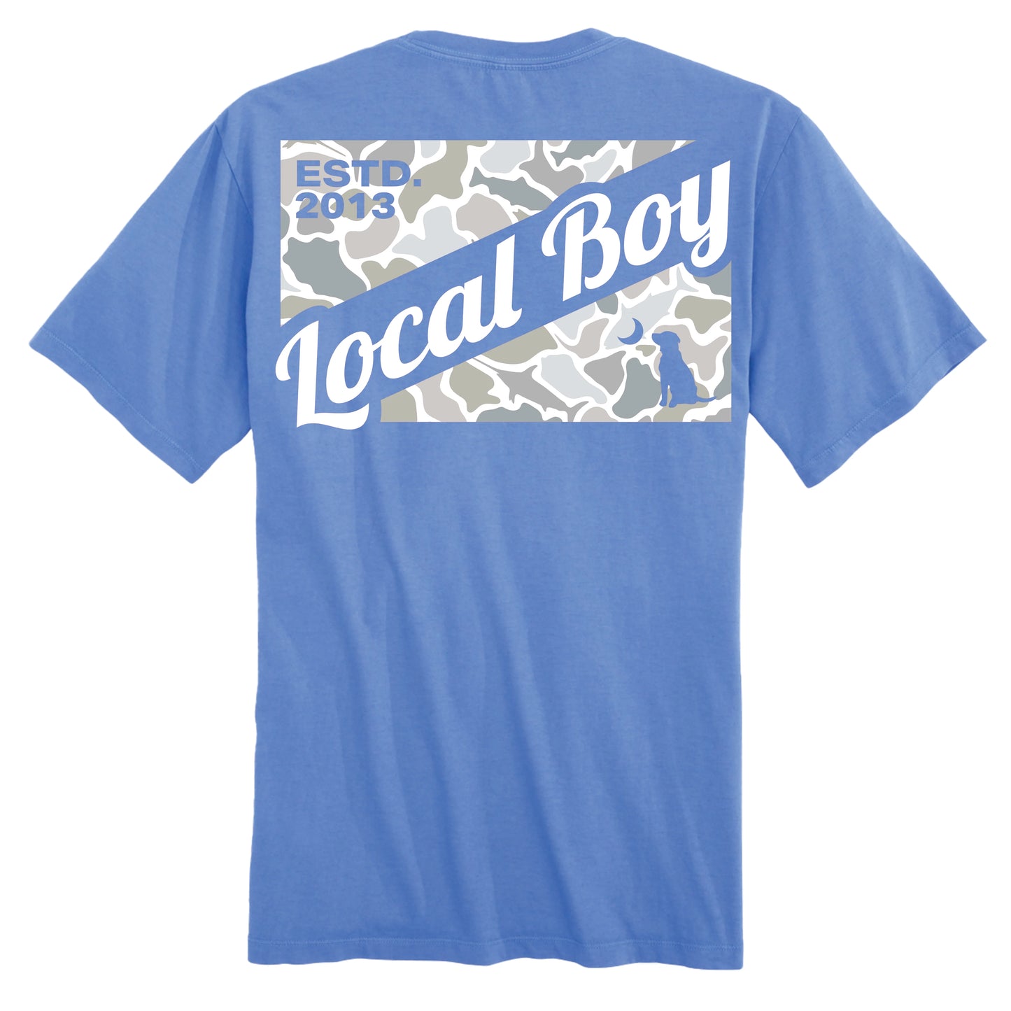 Youth Local Boy Camo Flag Saltwater SS Tee- Marina