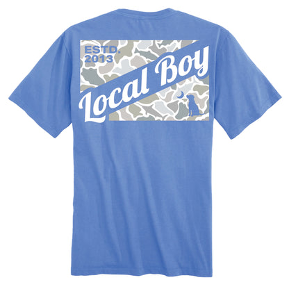Youth Local Boy Camo Flag Saltwater SS Tee- Marina
