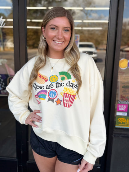 Baseball these are the days Crop Sweatshirt