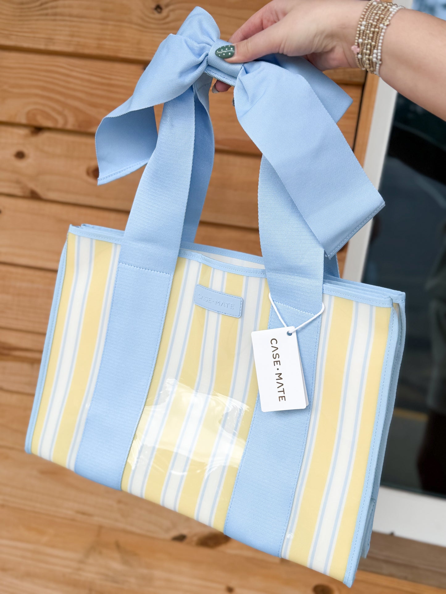 Case-Mate Cabana Stripe Bow Jelly Tote Bag