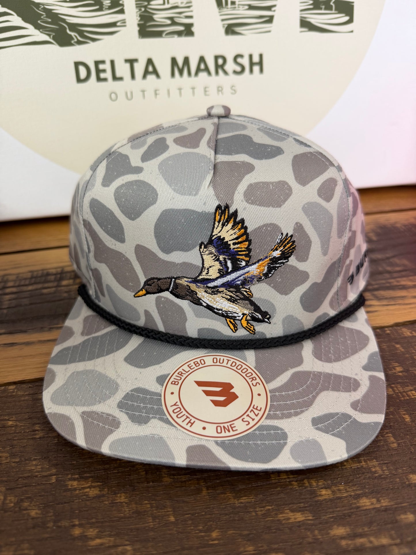YOUTH BURLEBO Cap- Diving Mallard- Classic Deer Camo