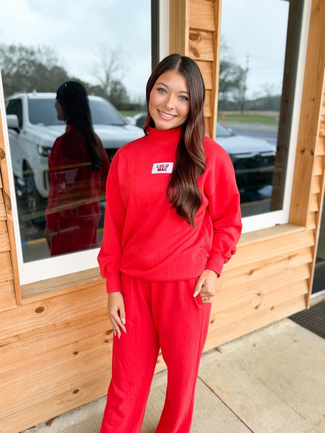 Lulu Mac Longsleeve Terry Cloth Top - Red