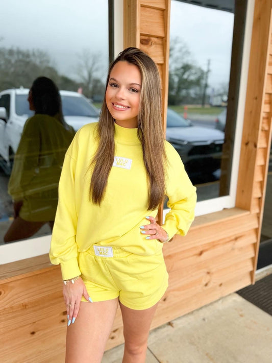 Lulu Mac Longsleeve Terry Cloth Top - Yellow