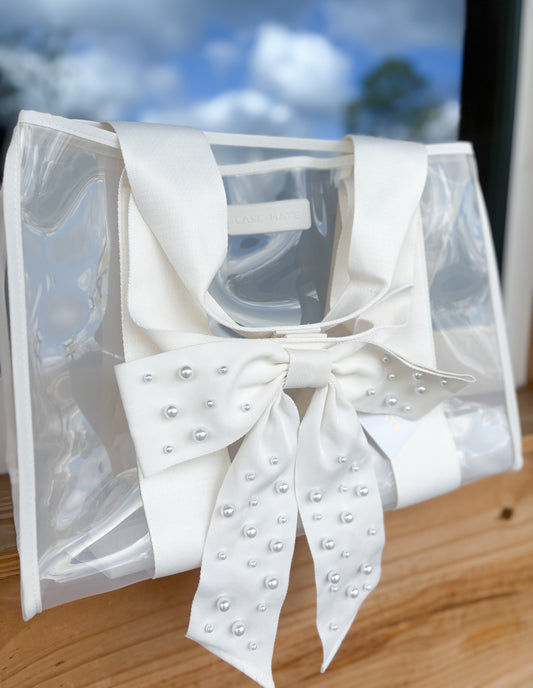 Case-Mate Ivory Pearl Bow Jelly Tote Bag