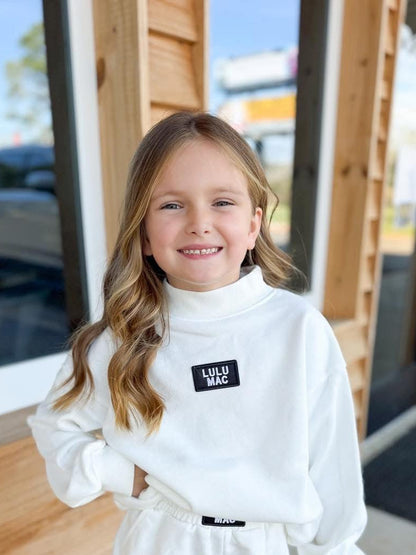 Youth Lulu Mac Longsleeve Terry Cloth Top - White