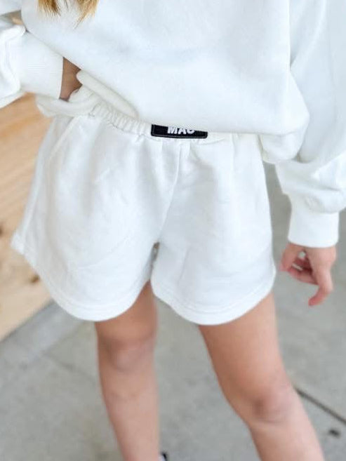 Youth Lulu Mac Terry Cloth Shorts - White