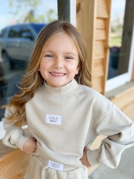 Youth Lulu Mac Longsleeve Terry Cloth Top - Sand