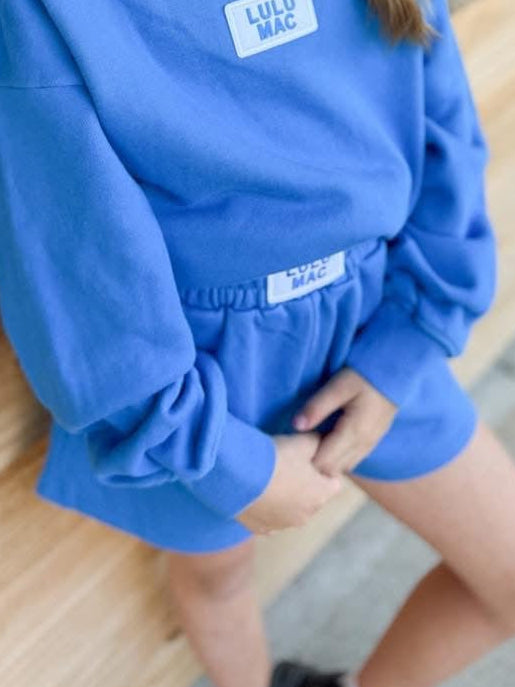 Youth Lulu Mac Terry Cloth Shorts - Bright Blue