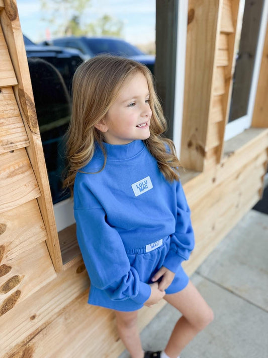 Youth Lulu Mac Longsleeve Terry Cloth Top - Bright Blue