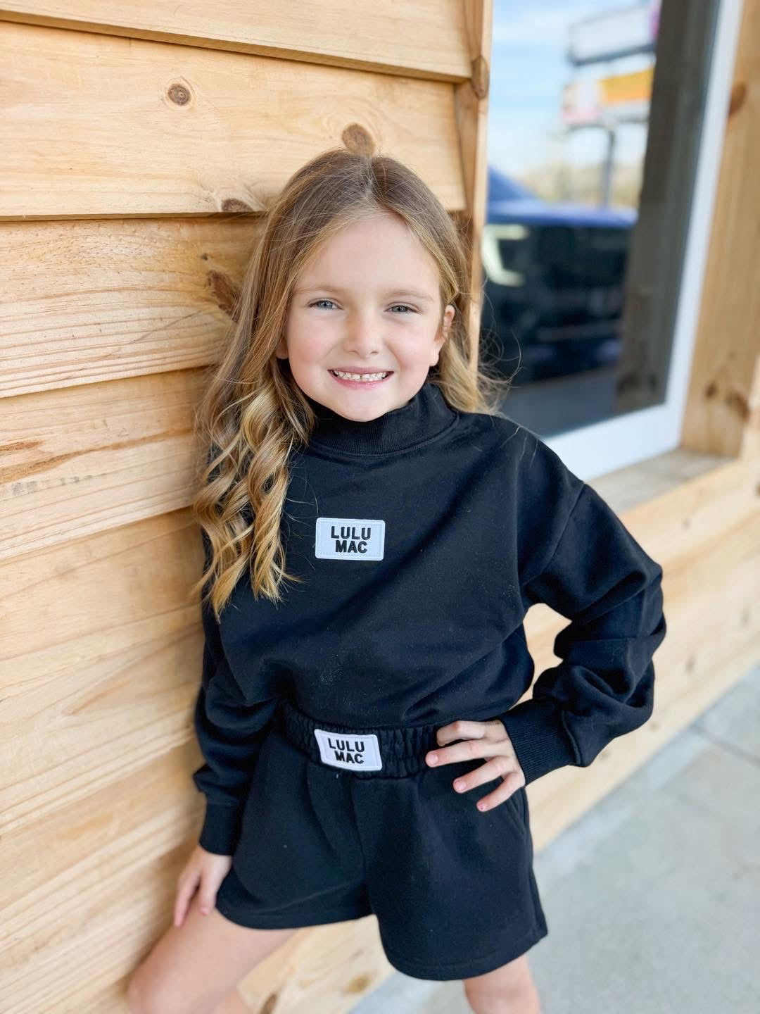 Youth Lulu Mac Longsleeve Terry Cloth Top - Black