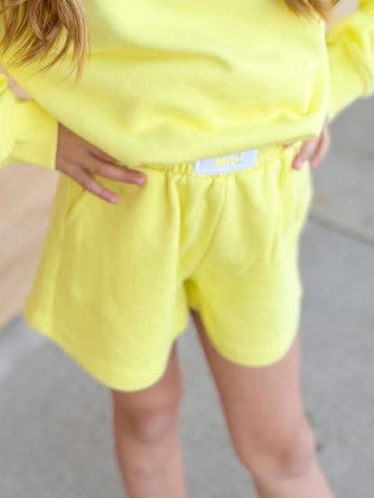 Youth Lulu Mac Terry Cloth Shorts - Yellow
