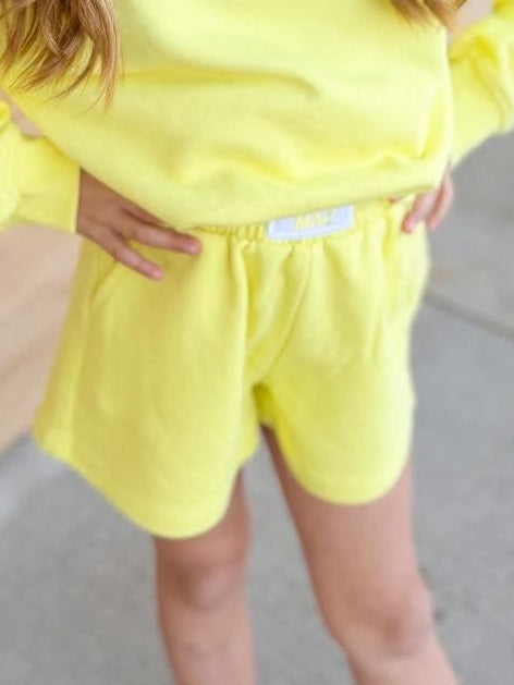 Youth Lulu Mac Terry Cloth Shorts - Yellow