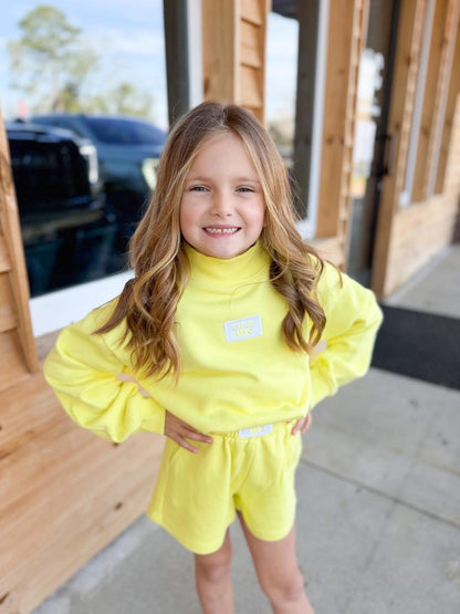 Youth Lulu Mac Longsleeve Terry Cloth Top - Yellow