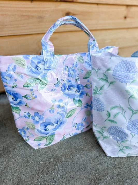 Waterproof Tote Bag PVC Beach Bag Bluebell Voyage