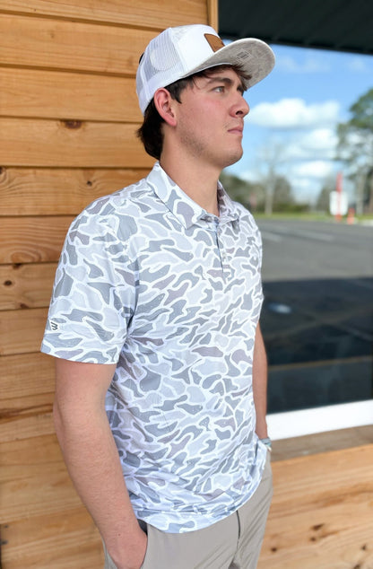 BURLEBO - Performance Polo - White Camo