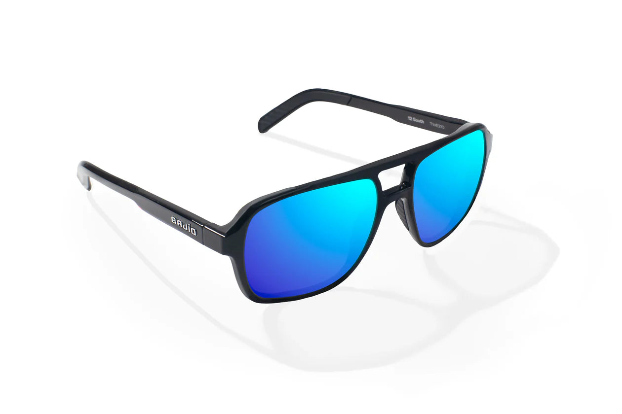 Bajio 12 South - Black Gloss/Blue Mirror Glass