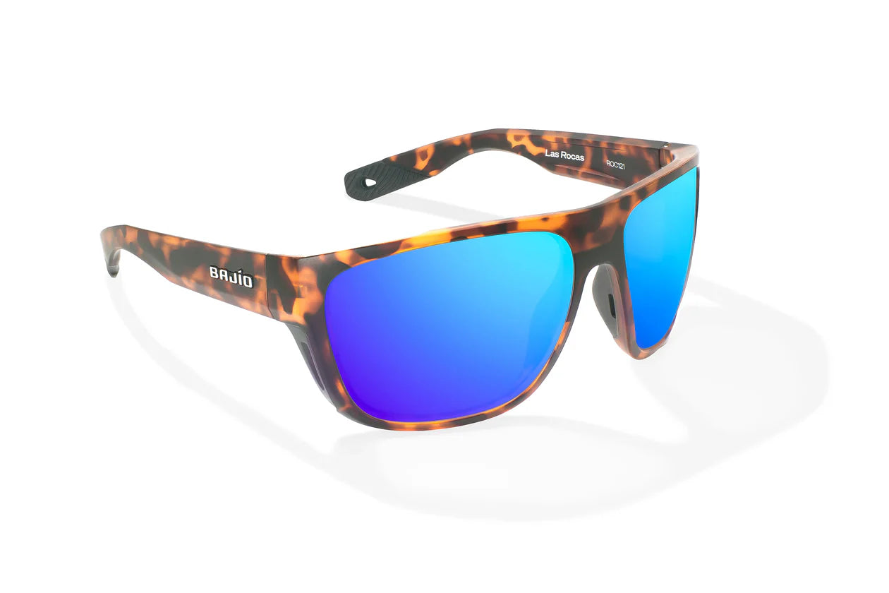 Bajio Las Rocas - Brown Tort Matte/Blue Mirror Glass -  ROC55K011